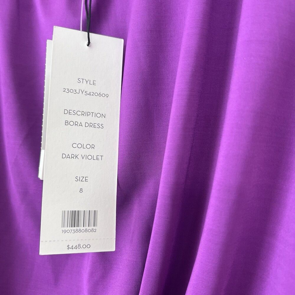 Veronica Beard Bora Dress 8 Dark Violet Ruched Sleeveless Bodycon Mini NWT $448 - Picture 6 of 14